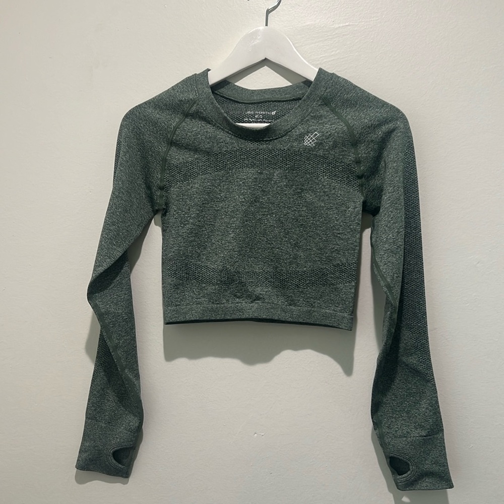 Jed North Womens Crop Top Size M/L Seamless Long Sleeve w/ Thumbholes